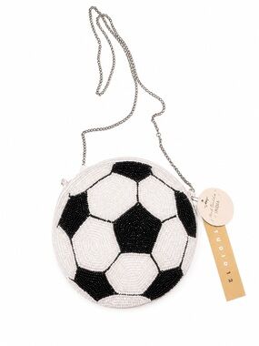 Studio 12 Beaded Soccer Ball Crossbody Bag NEW